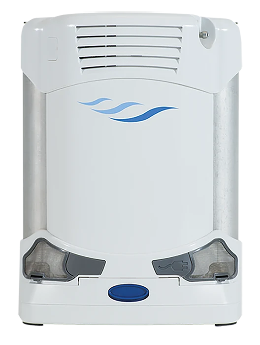 White concentrator with blue accents on a white background