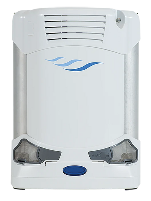 White concentrator with blue accents on a white background