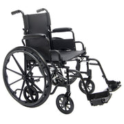 Black manual wheelchair on a white background