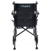 Black wheelchair with 'Proactive Medical Products' logo on a white background
