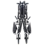 Black folding bicycle on a white background