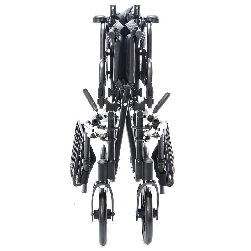 Black folding bicycle on a white background