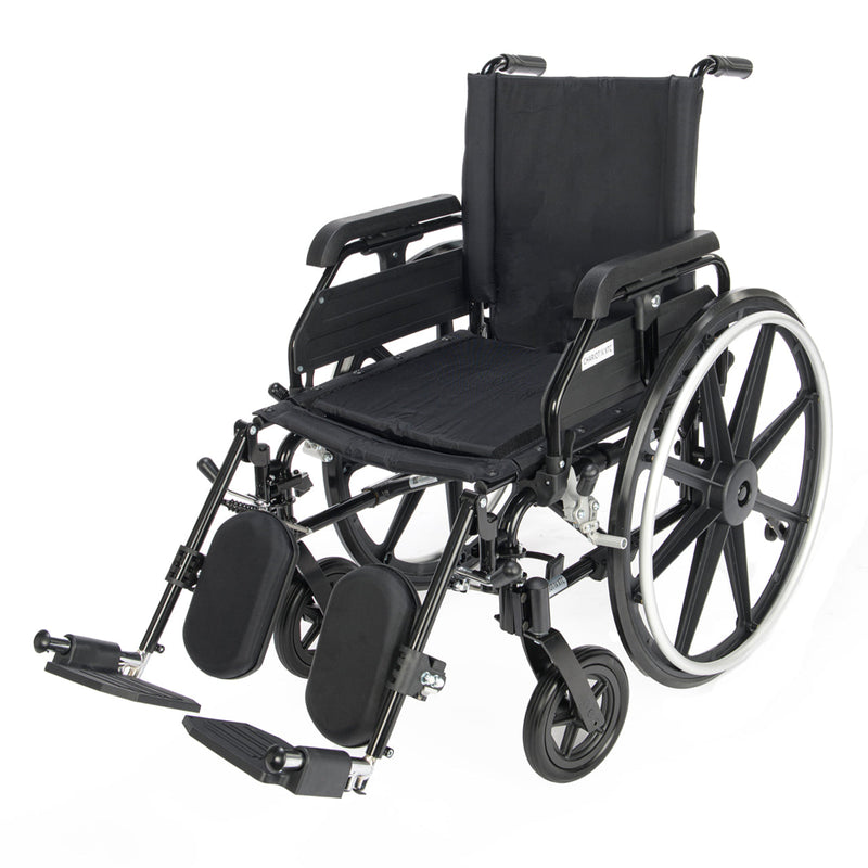 Black manual wheelchair on a white background