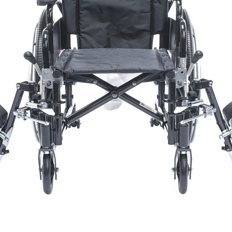 Black manual wheelchair on a white background