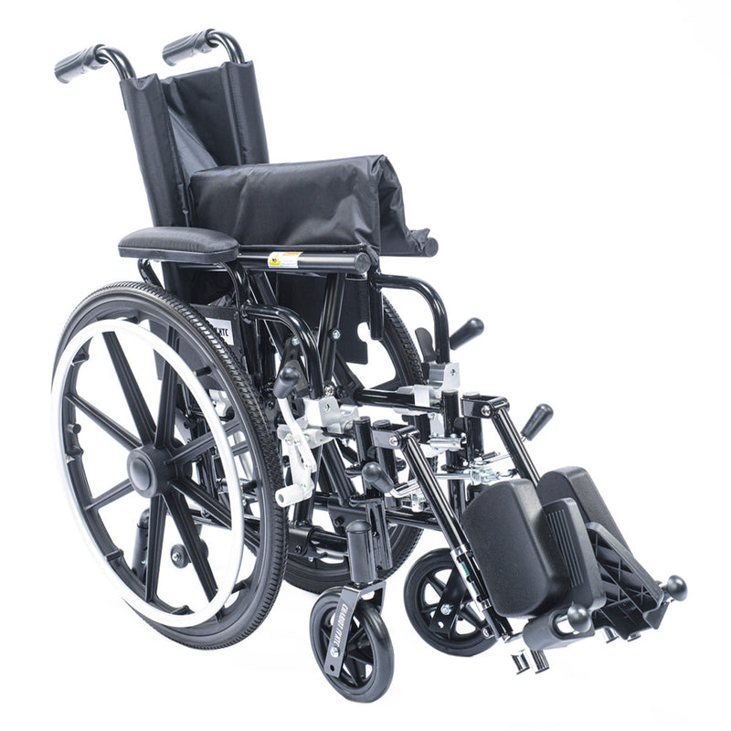 Black manual wheelchair on a white background