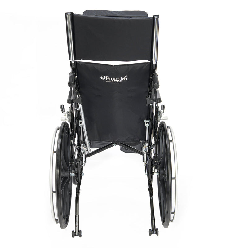 Black wheelchair with 'Proactive' branding on a white background