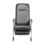 Gray recliner chair on a white background