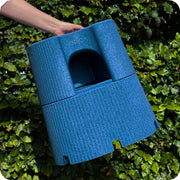 shower stool blue outside