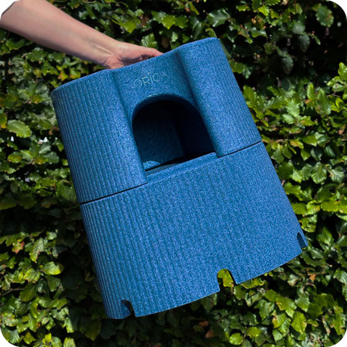 shower stool blue outside