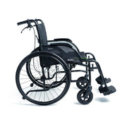 Black manual wheelchair on a white background
