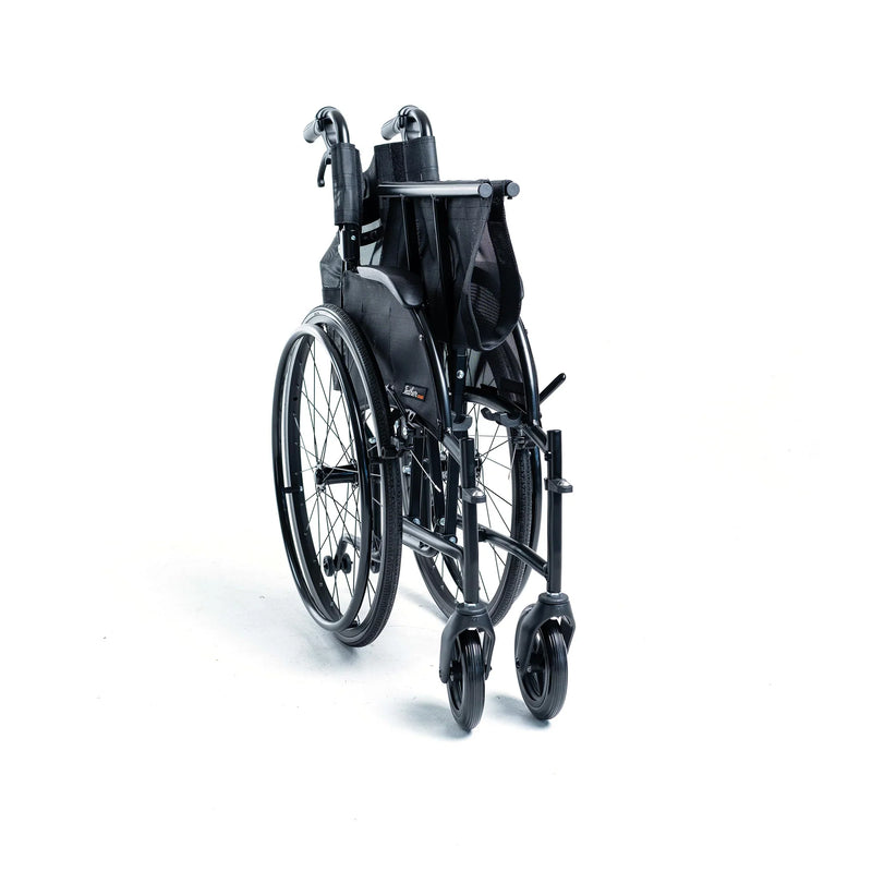 Black wheelchair on a white background