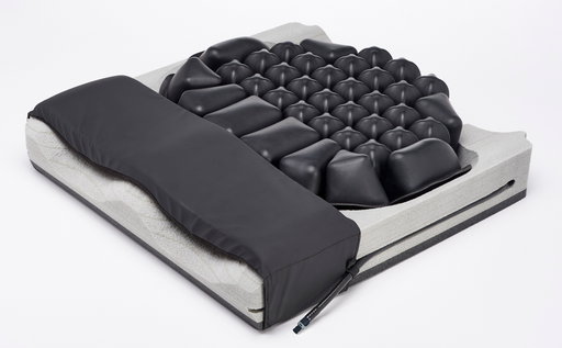 Massage mattress with black textured surface on a white background
