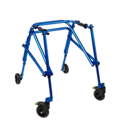 Blue walker with wheels on a white background