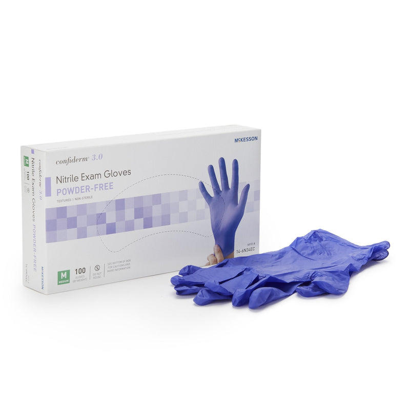 Mckesson Confiderm 3.0 100 Per Box Non Sterile Nitrile Exam Glove