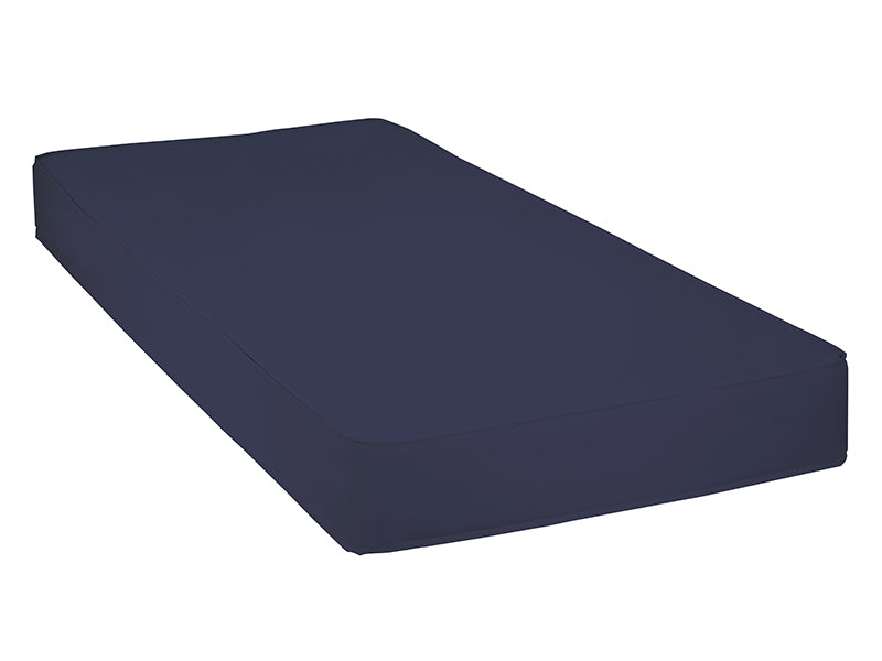 Navy blue mattress cover on a white background