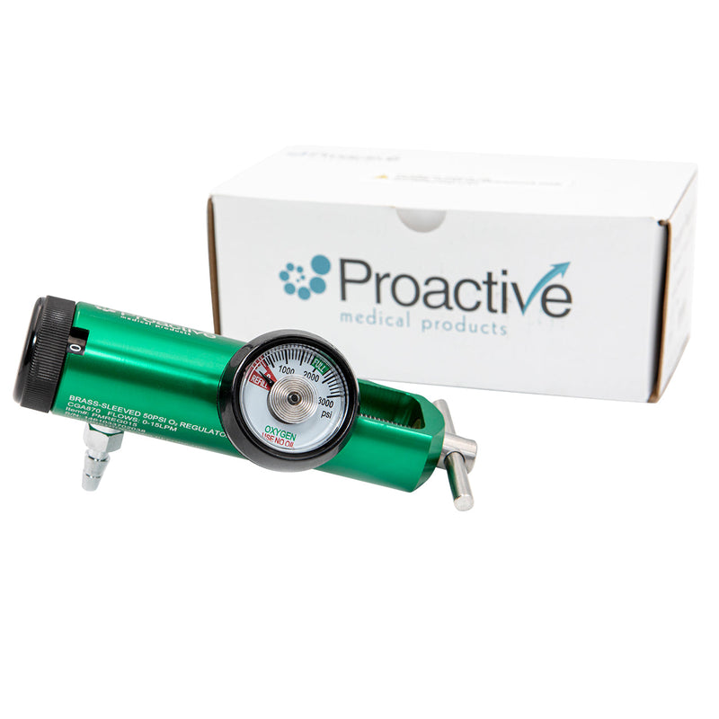Green medical device with 'Proactive Medical Products' box on a white background