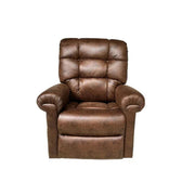 Brown leather recliner chair on a white background