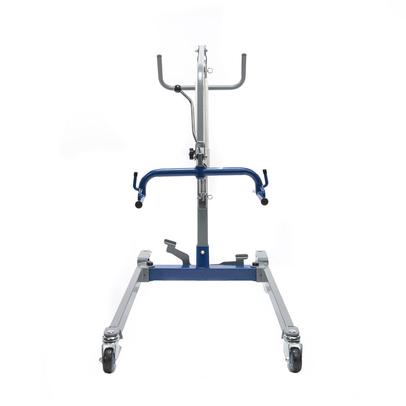 Metal stand with wheels on a white background