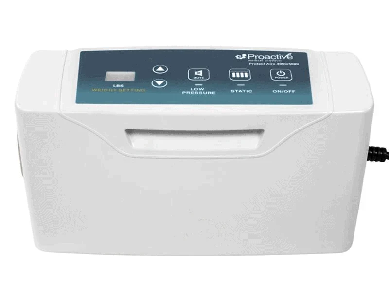 White electronic device with a blue display on a white background
