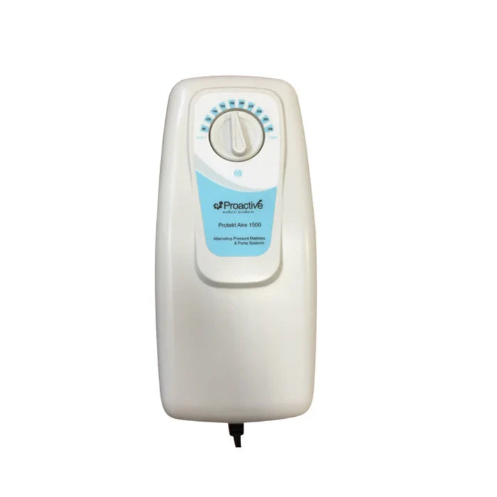 White electronic device with a blue label on a white background