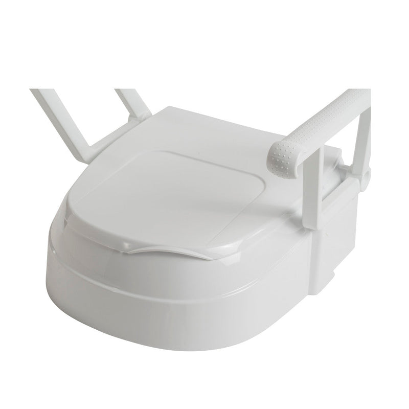 White toilet seat with cover on a white background