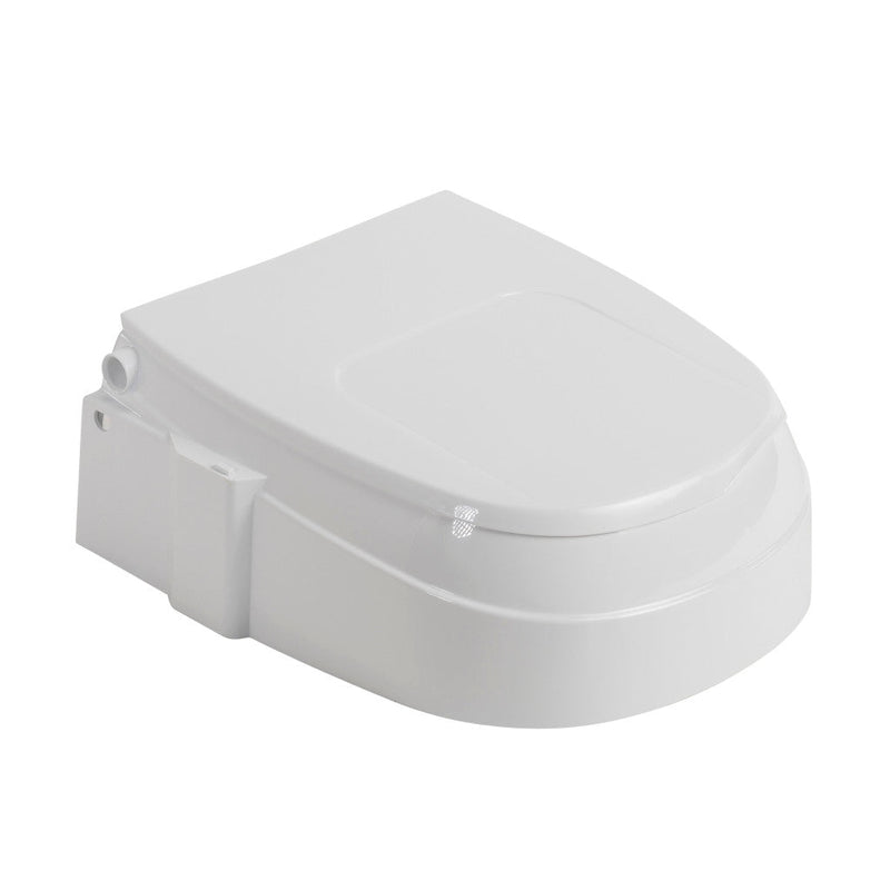 White toilet seat on a white background