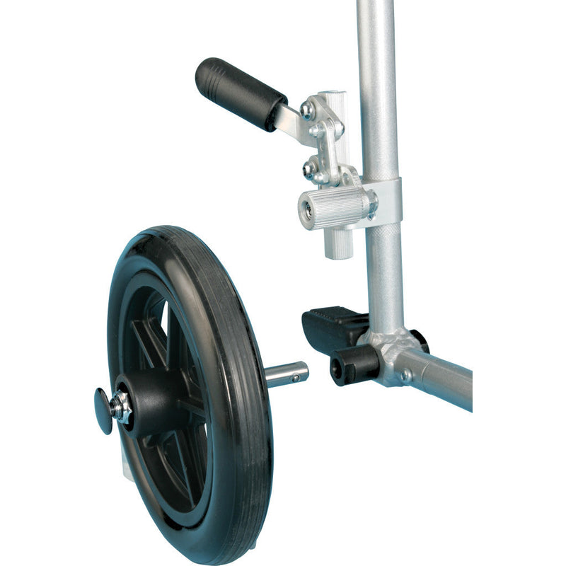 Wheelchair wheel and frame on a white background