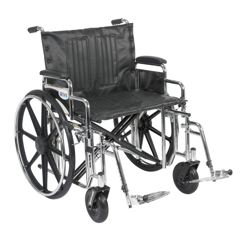 Black wheelchair with silver frame on a white background