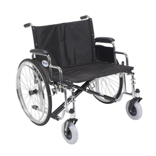 Black manual wheelchair with a visible brand logo on a white background