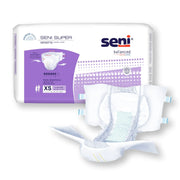 Pack of Seni Super briefs with packaging on a white background