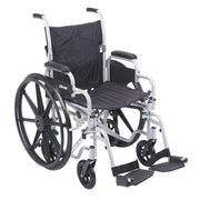 Wheelchair with black seat cover on a white background