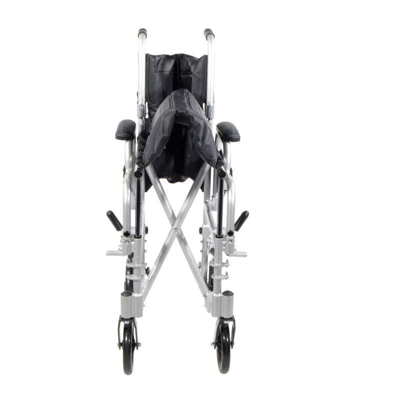 Manual wheelchair with black cover on a white background