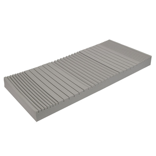 Rectangular gray mattress on a white background