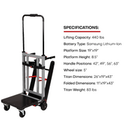 Voltstair Titan Motorized Powered Stair Climbing Hand Truck Dolly