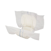 White diaper with a clear plastic cover on a white background