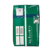 Green package with medical label on a white background