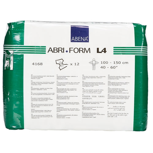 Packaging of Abena Abri-Form L4 product with green and white design.