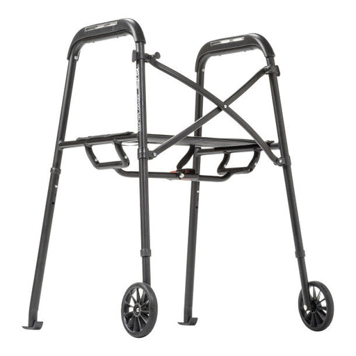 Black walker with wheels on a white background