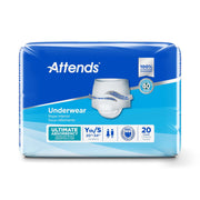 Package of Attends undergarments on a white background