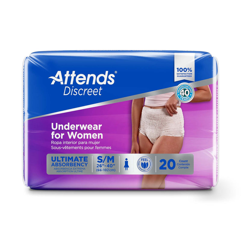 Attends Discreet Underwear for Women packaging on a white background