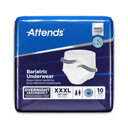 Attends bariatric underwear packaging on a white background