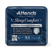 Attends Sleep Comfort premium overnight underwear package on a white background