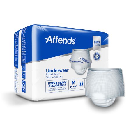 Attends Care Heavy Absorbency Protective Underwear Medium (34 44" Waist)