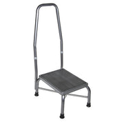 Step stool with handrail on a white background
