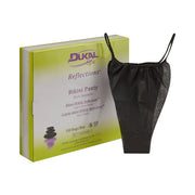 Black bikini panty with Dukal Spa packaging on a white background