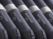 Row of blue inflatable tubes with 'Ventilation' text on a dark background