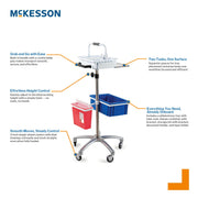 McKesson medical cart with features highlighted on a white background
