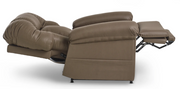 Brown leather recliner sofa on a white background