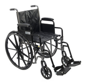 Black wheelchair on a white background