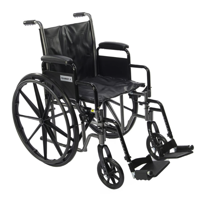 Black wheelchair on a white background
